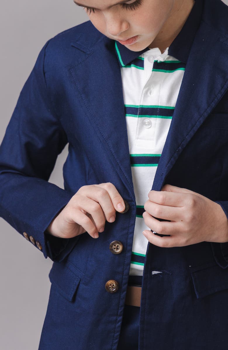 Hope & Henry Kids' Organic Short Sleeve Jersey Polo, Alternate, color, Pickleball Stripe