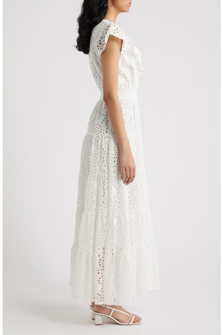 Eyelet Maxi Dress, Alternate, color, WHITE
