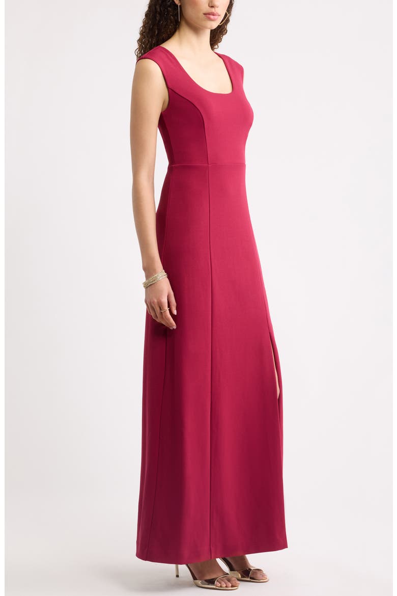 Scoop Neck Seamed Maxi Dress, Alternate, color, BURGUNDY BEET
