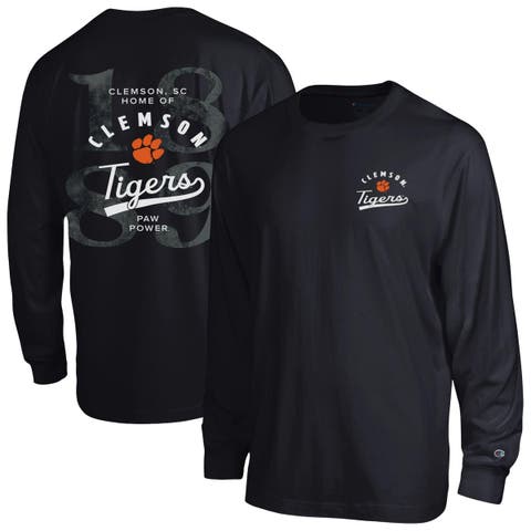 Men's Champion Black Clemson Tigers Laminated All-Star Long Sleeve T-Shirt