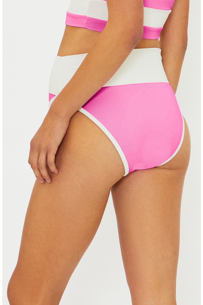 Emmy Colorblock High Waist Bikini Bottoms, Alternate, color, PRISM PINK