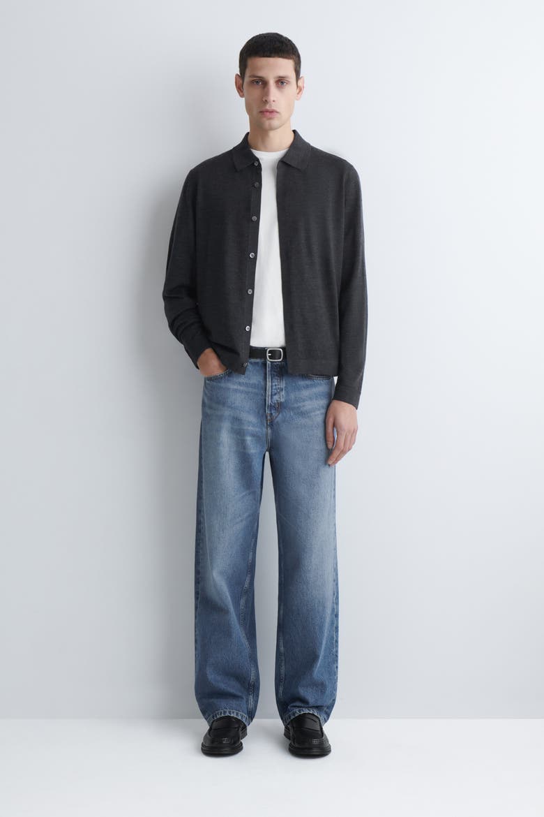 Knitted Merino Wool Shirt, Alternate, color, CHARCOAL