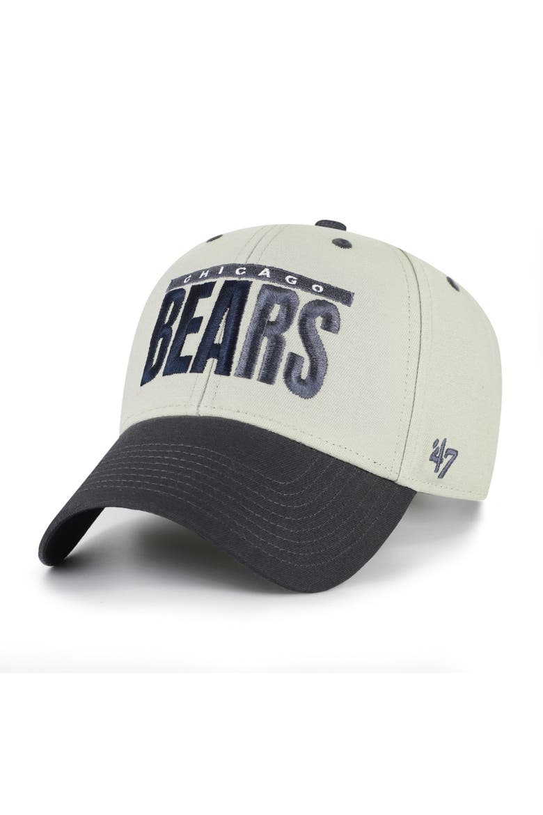Men's '47  Gray/Black Chicago Bears Half Block Text MVP Adjustable Hat, Main, color, Gray