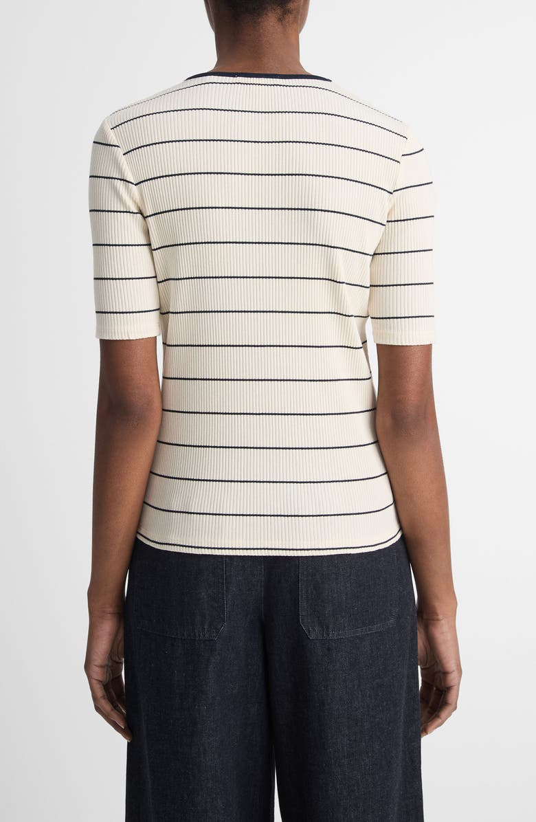 Vince Stripe Short Sleeve Knit Top, Alternate, color,