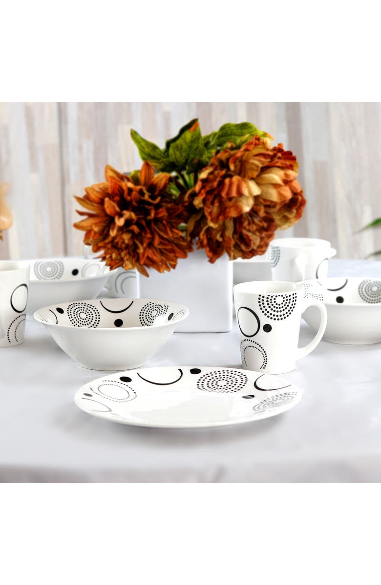 Gibson Modern Times 12 Piece Dinnerware Set, Alternate, color, White