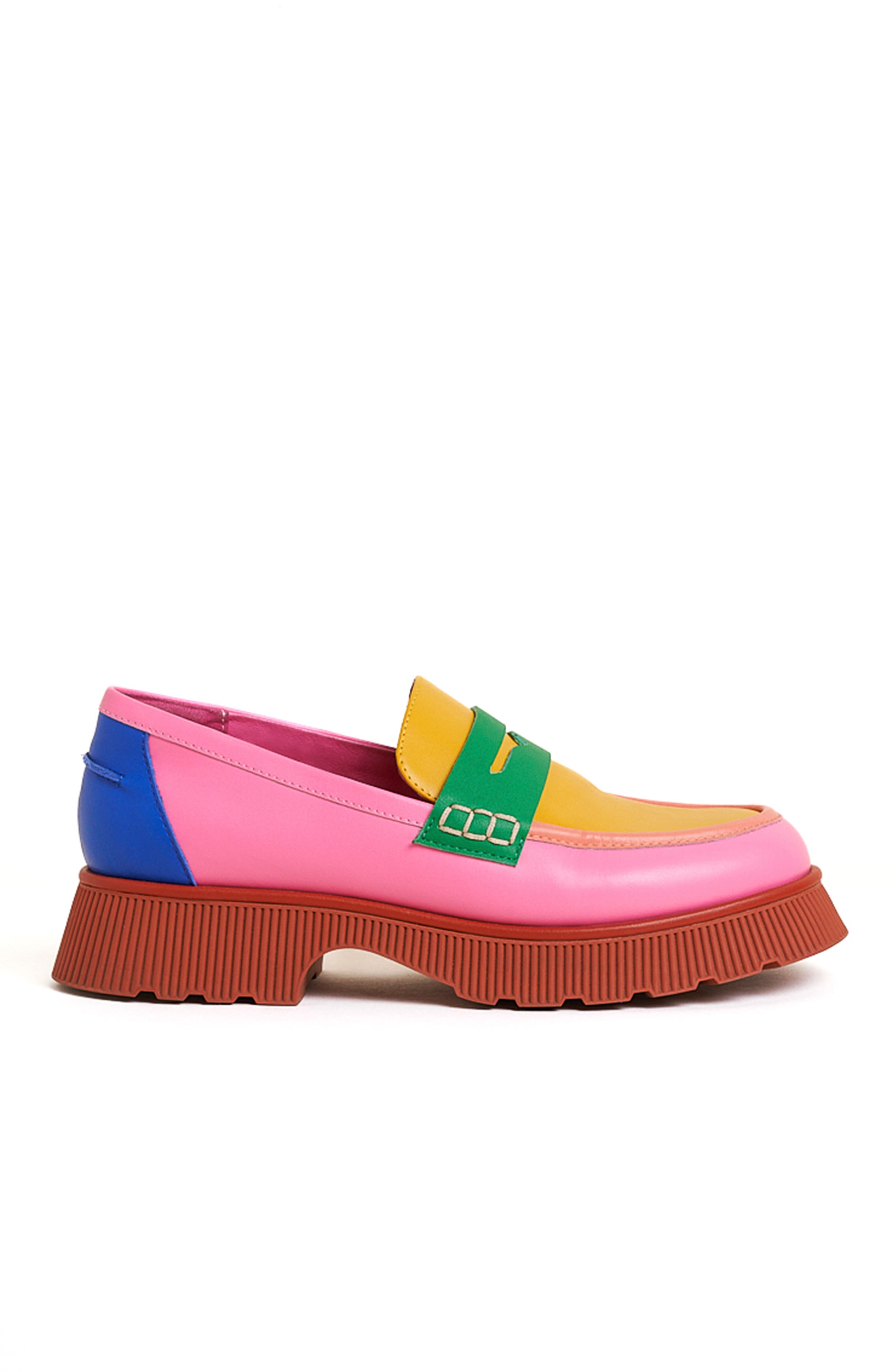 Adam Mismatched Lug Sole Penny Loafer, Alternate, color, Solimar