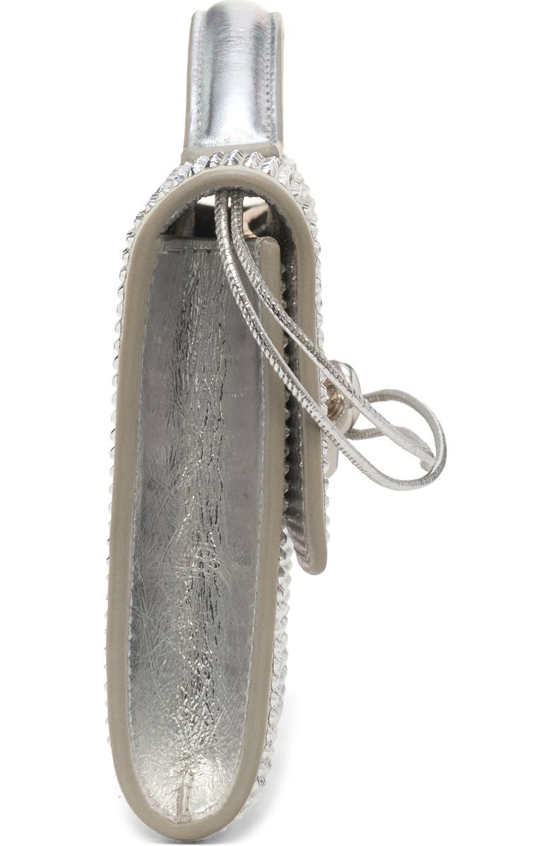 Bottega Veneta Long Andiamo Crystal Embellished Clutch, Alternate, color, 1905 White M/ Silver-S