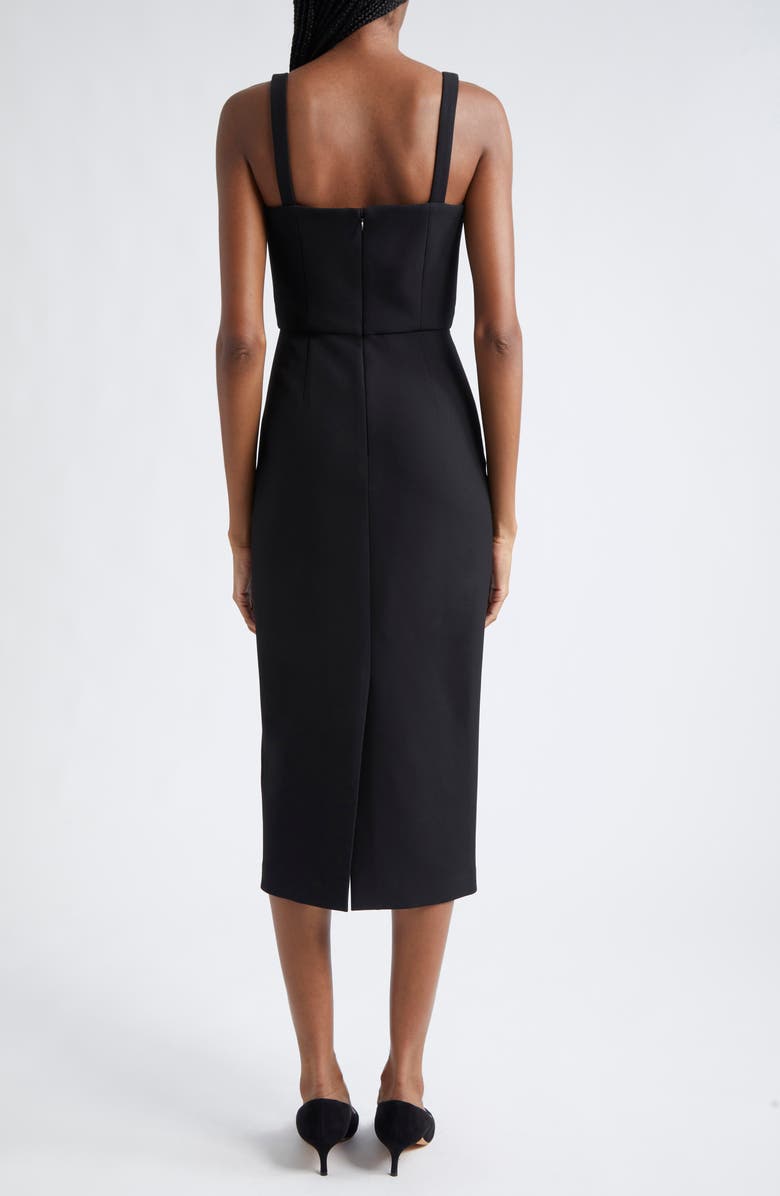 Veronica Beard Lele Plunge Neck Midi Dress, Alternate, color,