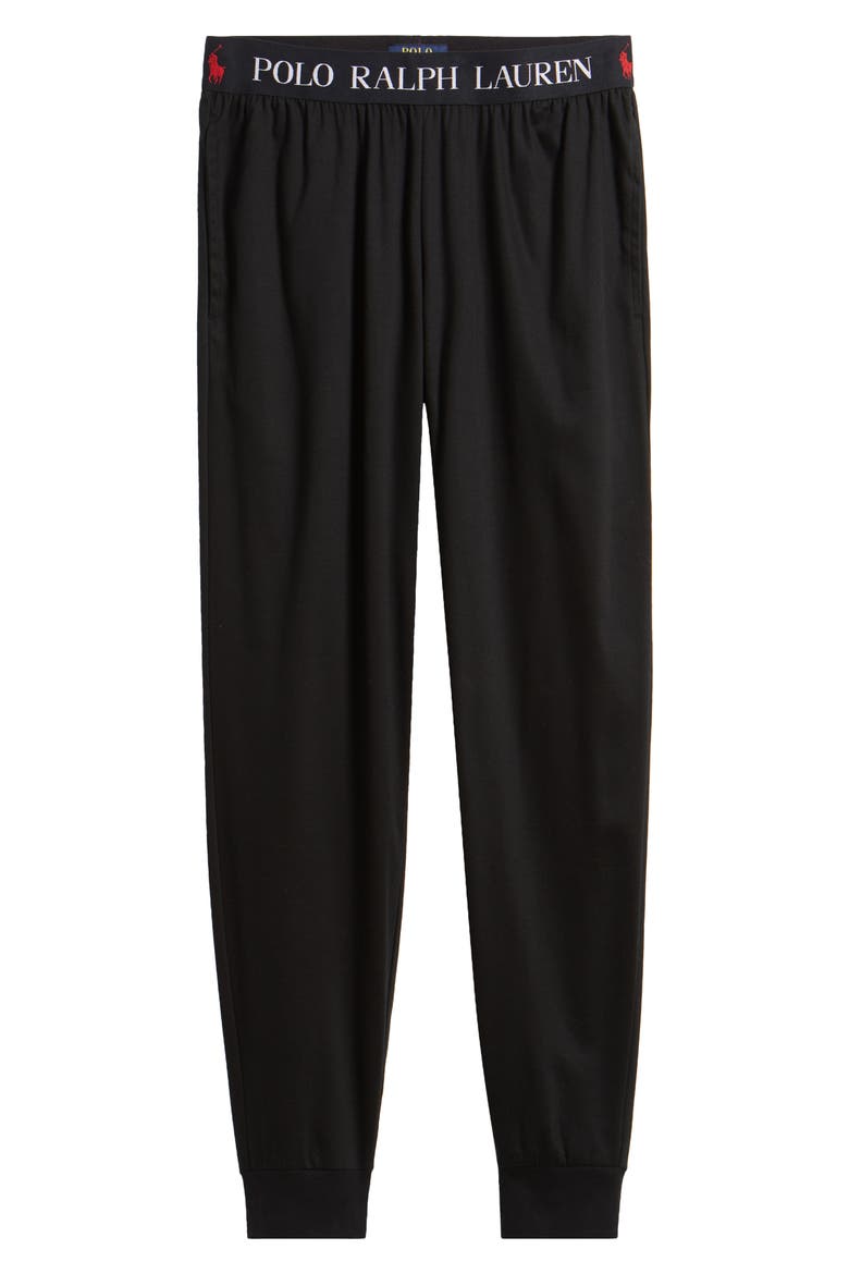 Mercerized Cotton Pajama Joggers, Alternate, color, POLO BLACK