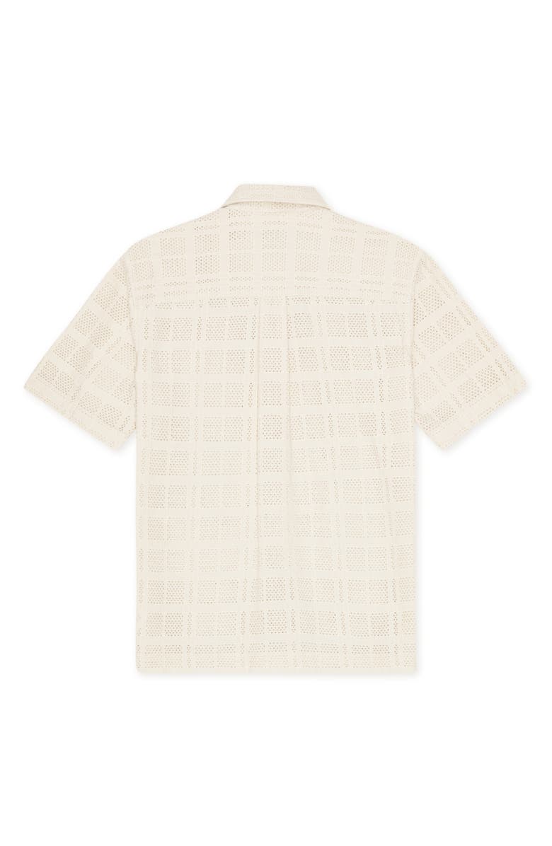 Les Deux Charlie Short Sleeve Button-Up Shirt, Alternate, color, Ivory