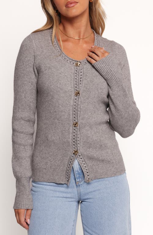 Petal And Pup Petal & Pup Quay Openwork Detail Cardigan In Gray
