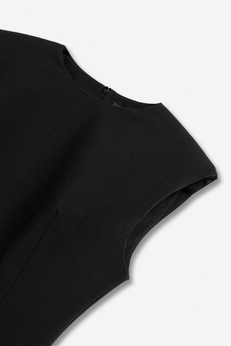 Cap Sleeve Bubble Hem Dress, Alternate, color, Black