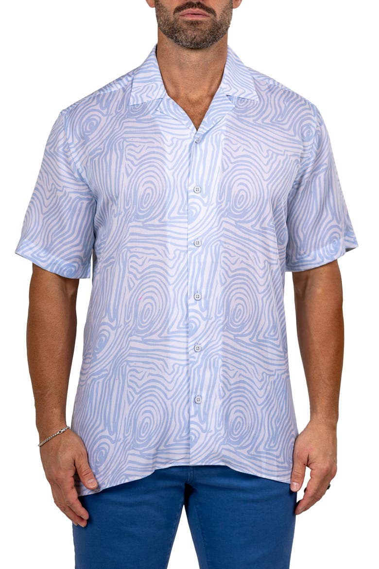Short Sleeve Button Front Shirt, Main, color, WHITE