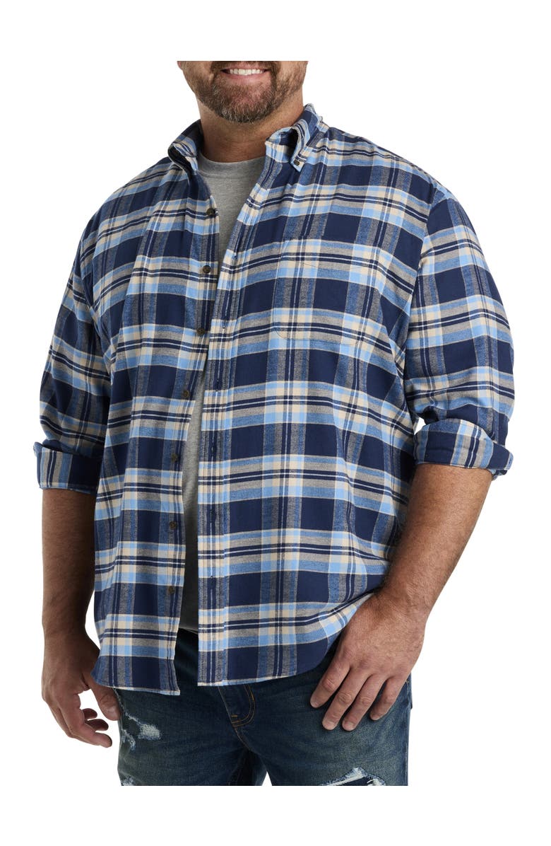 Harbor Bay by DXL Plaid Flannel Sport Shirt, Main, color, 