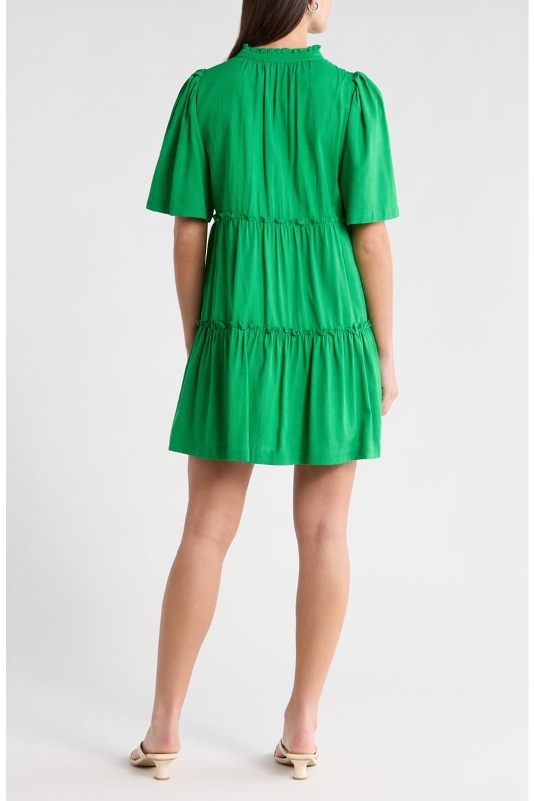 Gibson Dixie Tiered Cotton Dress, Alternate, color, KELLY-GREEN