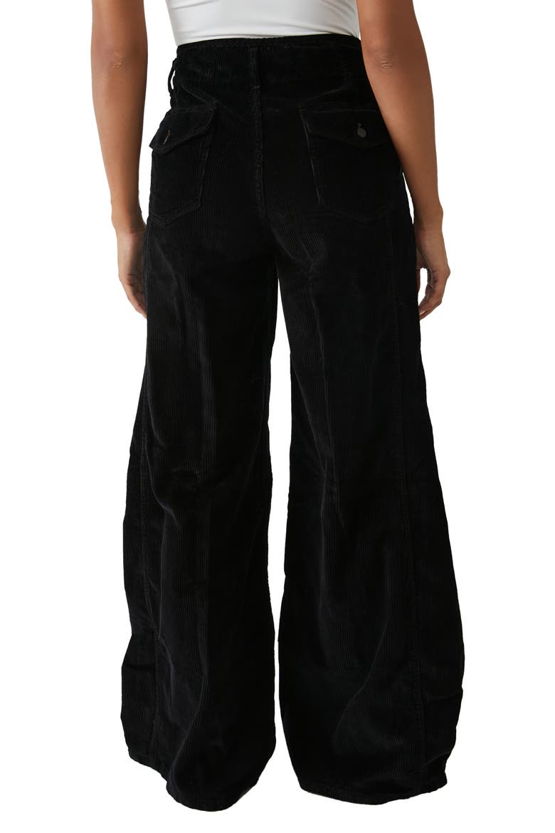 We the Free Harlow Wide Leg Corduroy Pants, Alternate, color, BLACK