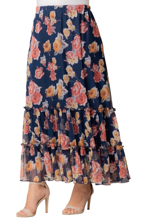 Kiyonna Isla Tiered Mesh Skirt In Multi