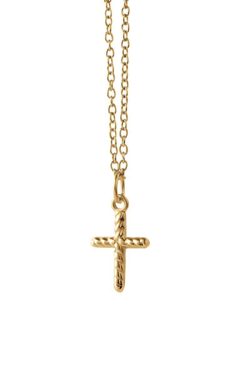 Pavè Cross Pendant Necklace, Alternate, color, GOLD