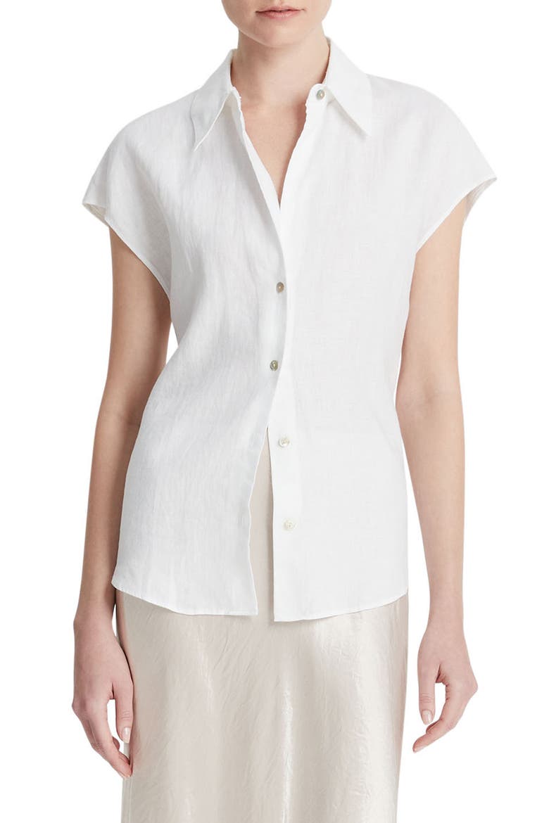 Dolman Sleeve Linen Shirt, Main, color, OPTIC WHITE