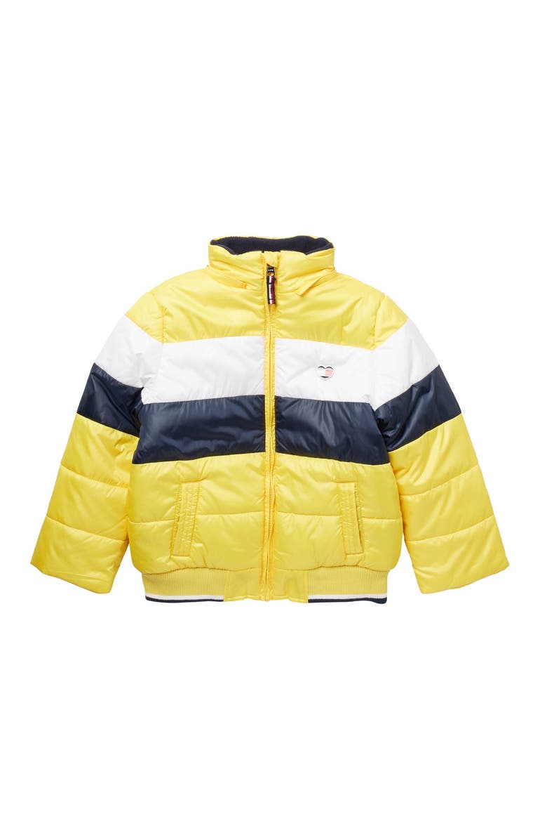 Tommy Hilfiger Colorblock Puffer With Removable Faux Fur Hood, Alternate, color,