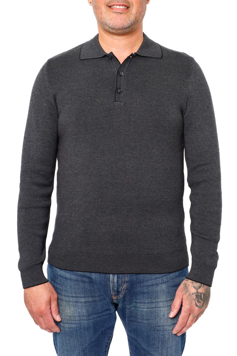 Torreno Long Sleeve Polo, Main, color, BLACK