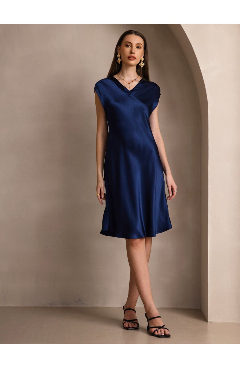 SILKSILKY Pure Silk Elegant Short Sleeves Nightgown, Alternate, color,