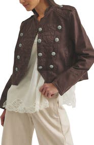 Free People Ryland Cotton & Linen Band Jacket