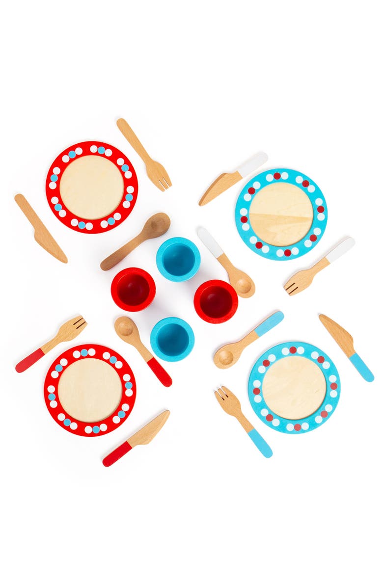 Bigjigs Toys Dinner Service, Alternate, color, Red