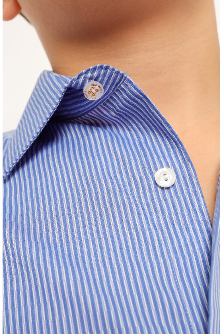 Kids' Jailen Stripe Cotton Dress Shirt, Alternate, color, AZURE