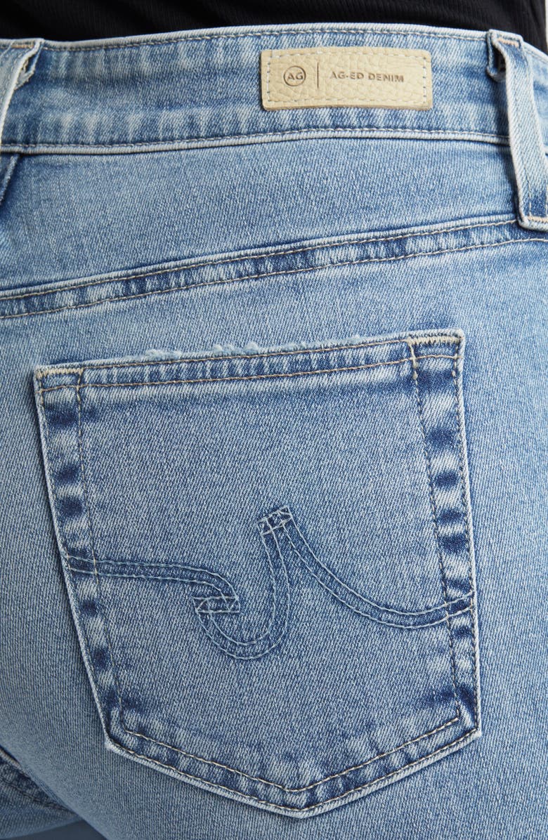 AG Farrah Distressed High Waist Raw Step Hem Bootcut Jeans, Alternate, color, 