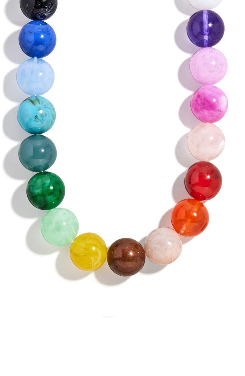 BaubleBar Jane Rainbow Semiprecious Beaded Necklace, Alternate, color, Rainbow