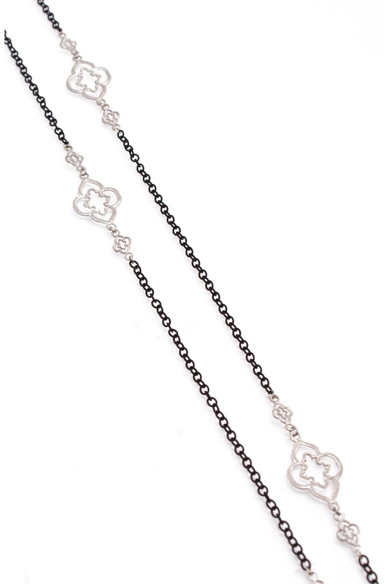 New World Heraldry Openwork Station Necklace, Alternate, color, BLACK
