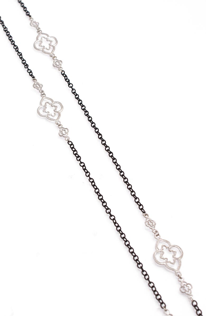 Armenta New World Heraldry Openwork Station Necklace, Alternate, color, Black