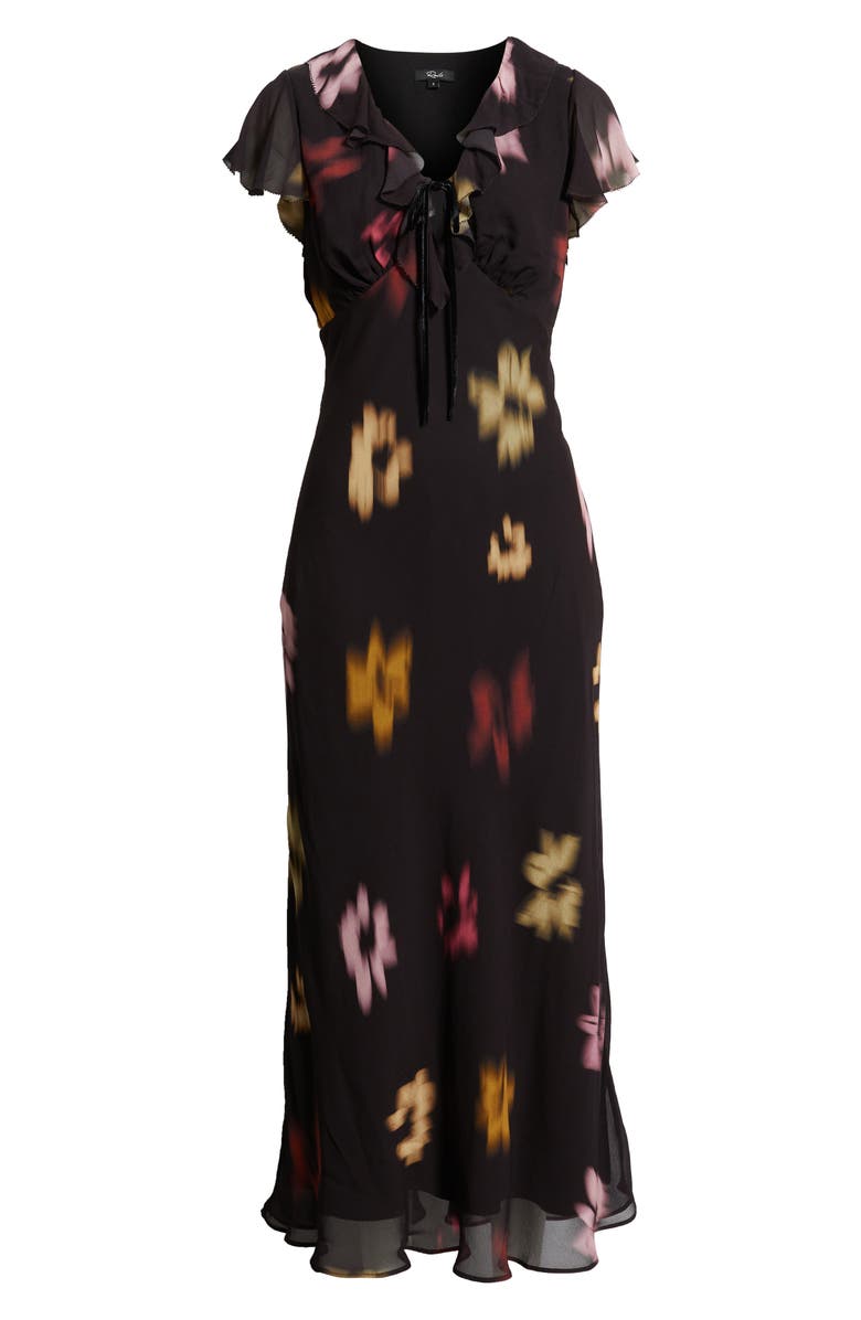 Rails Neela Blurred Floral Ruffle Maxi Dress, Alternate, color, Onyx Blurred Floral