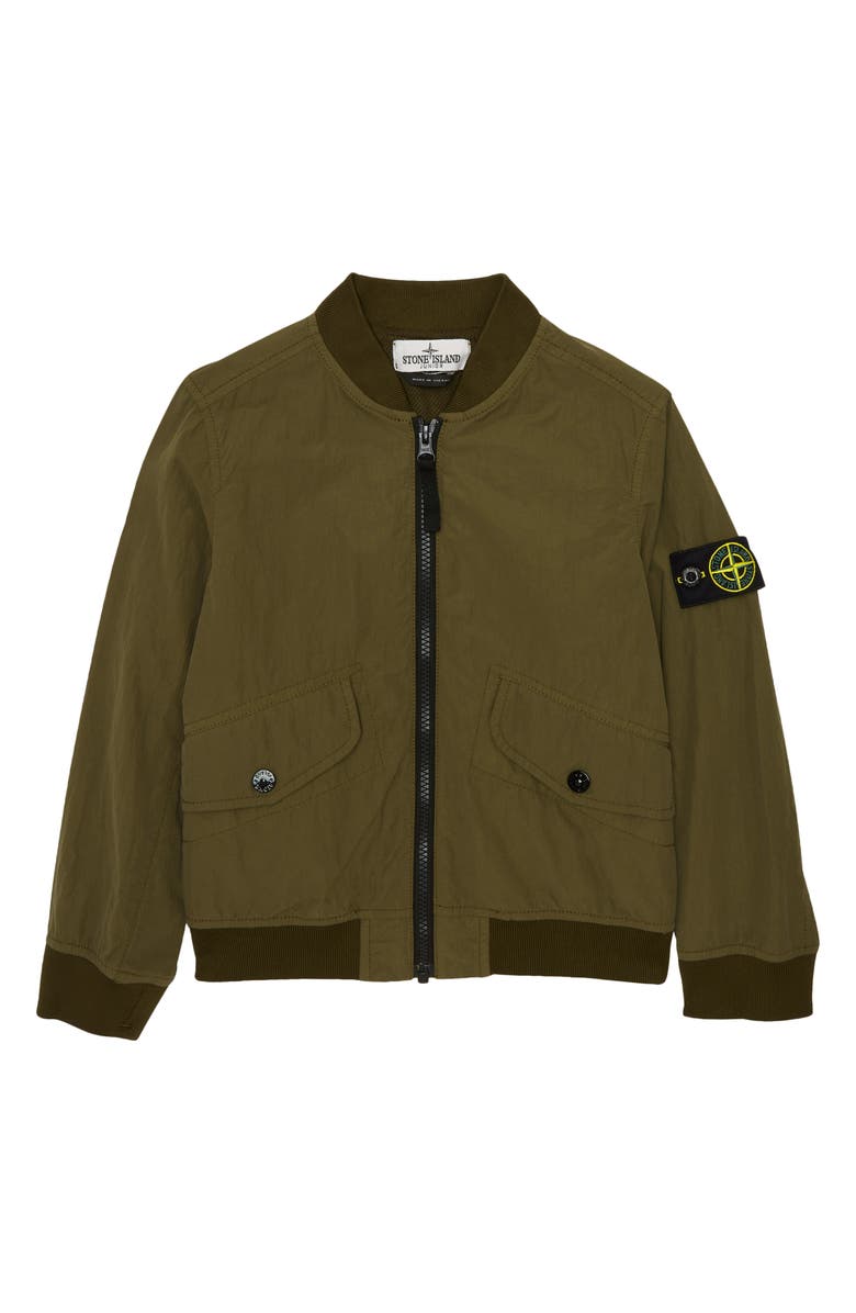 Stone Island Kids' Nylon Blend Bomber Jacket (Topdd, Main, color, 