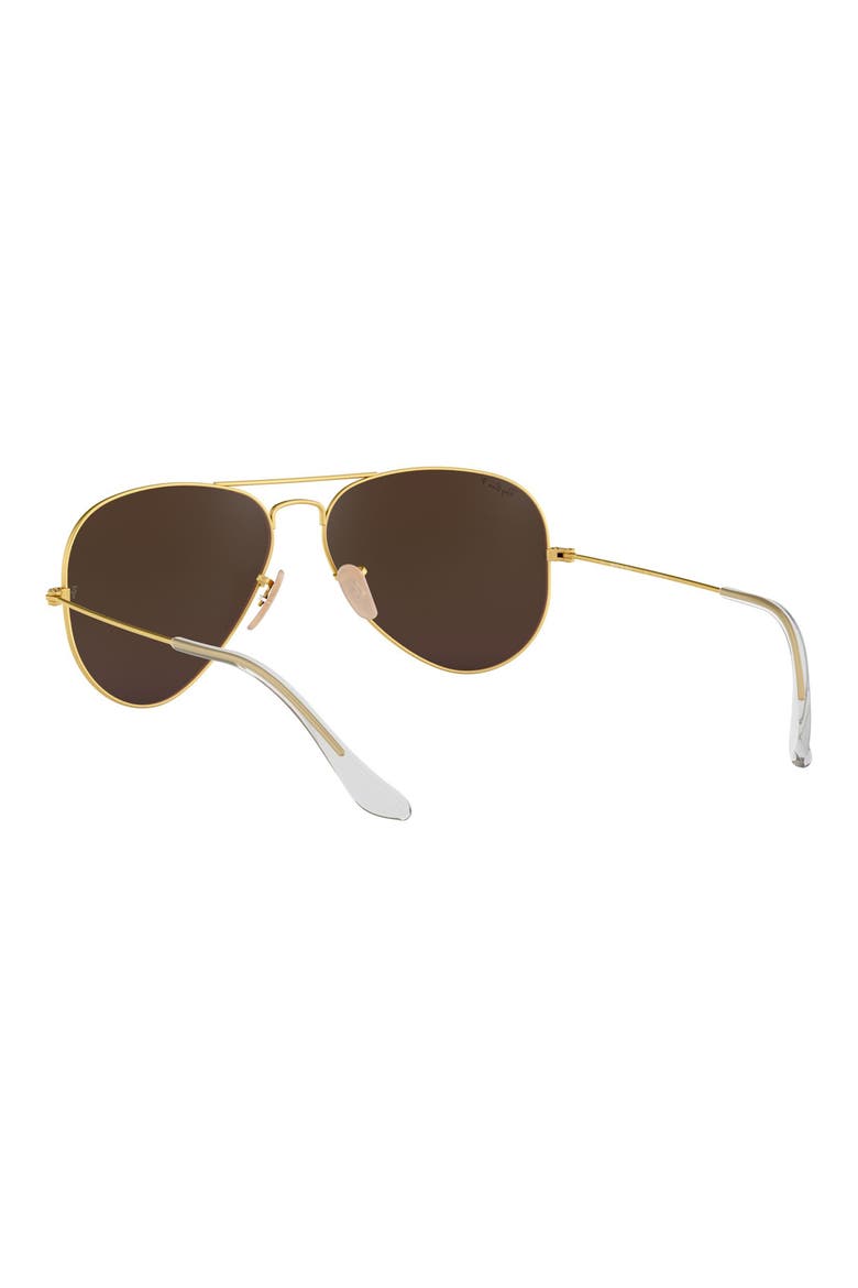 Standard Icons 58mm Mirrored Polarized Aviator Sunglasses, Alternate, color, GOLD/ PINK MIRROR
