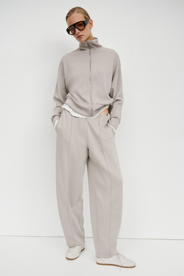 Viscose-blend Barrel-leg Pants, Alternate, color, Light beige