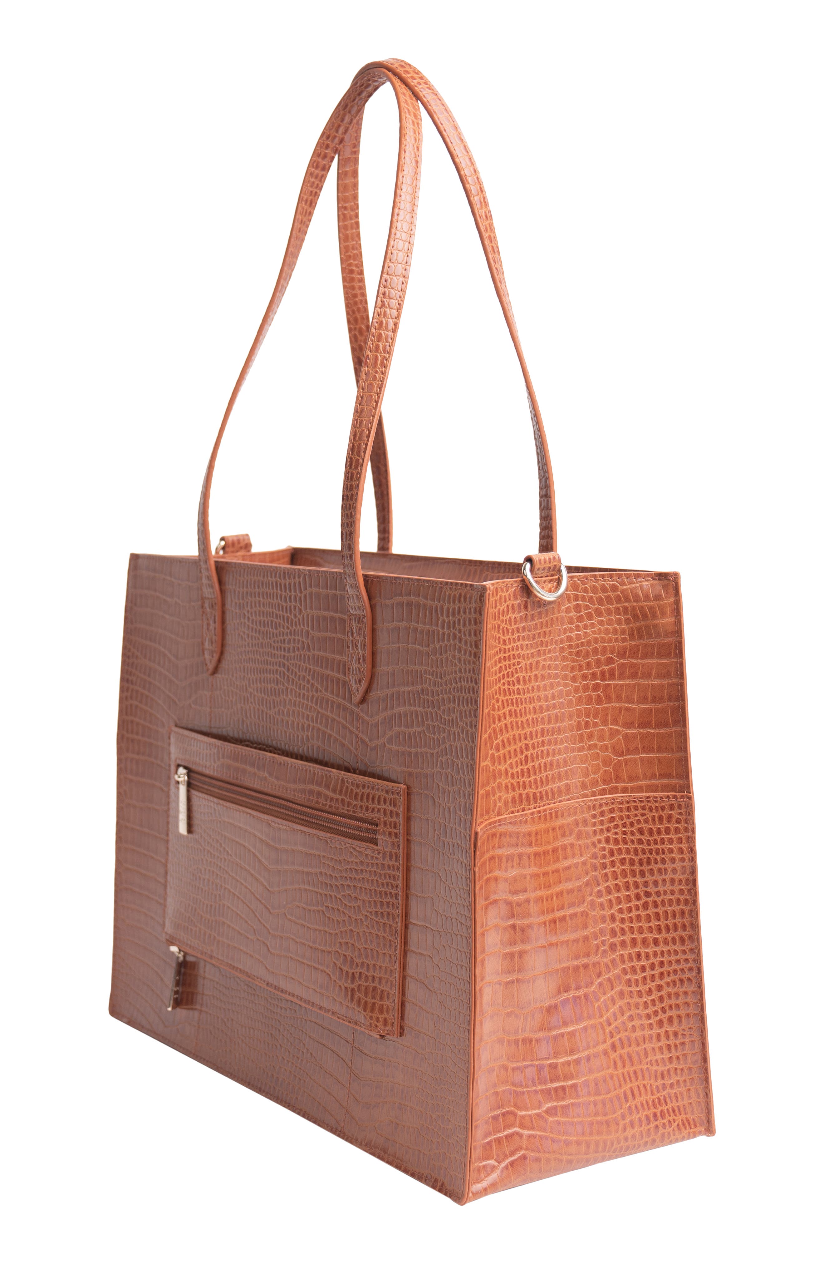 Béis Mini Work Croc Embossed Faux Leather Tote, Alternate, color, 