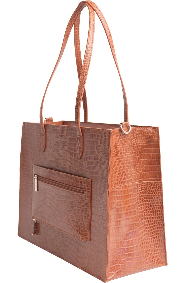 Béis Mini Work Croc Embossed Faux Leather Tote, Alternate, color,