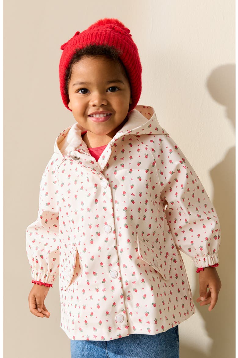 Kids' Print Waterproof Hooded Jacket, Alternate, color, NEUTRAL