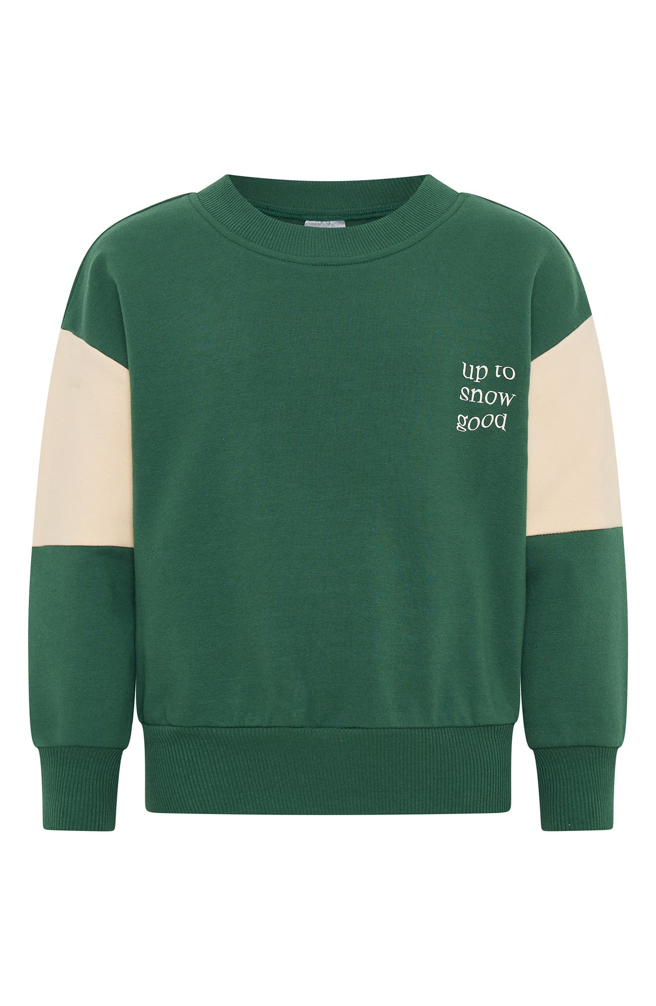 TINY TRIBE Kids' Santa Fleece Graphic Sweatshirt in Green 