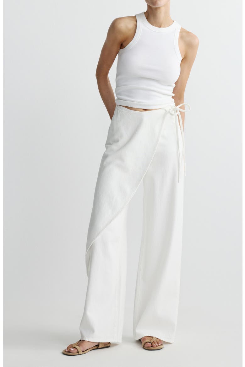 Zoie Wide Leg Wrap Jeans, Alternate, color, WHITE AURA