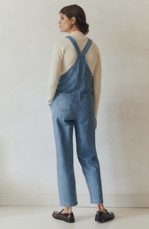 Mango Denim Maternity Overalls In Medium Blue