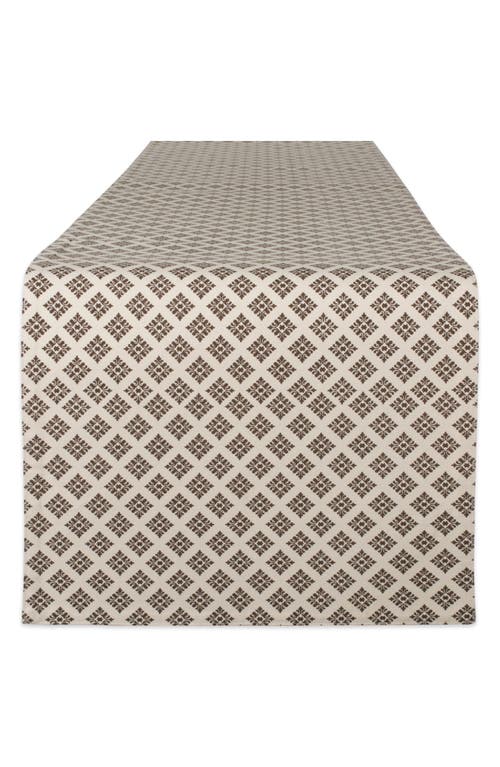 Design Imports Autumn Leaves Reversible Cotton Table Runner In Gray