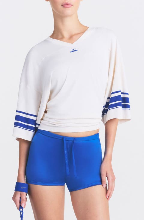 Stretch Knit Oversized V-Neck Top