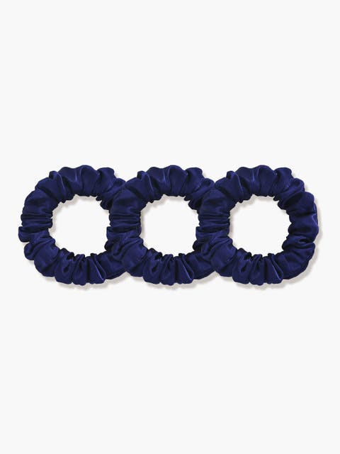 3Pcs Bundle Pure Silk Classic Hair Scrunchies - 2cm