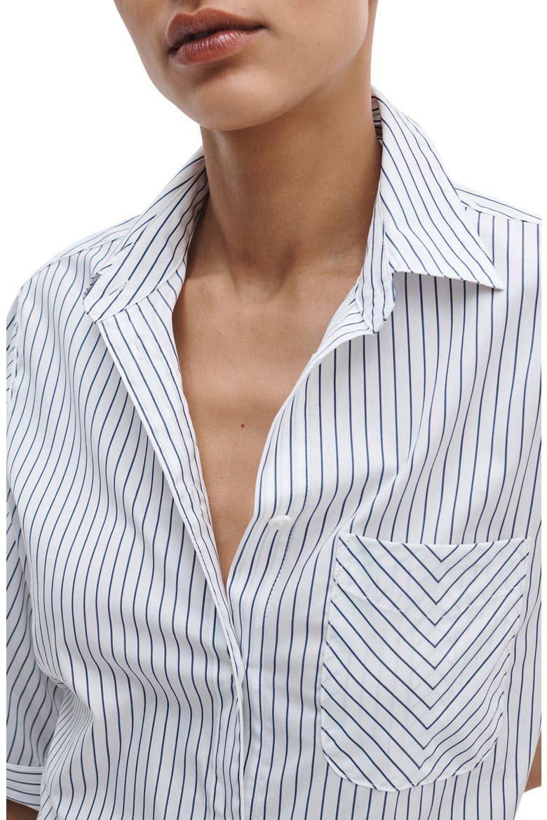 Lucia Stripe Mini Shirtdress, Alternate, color, NAVY STRIPE