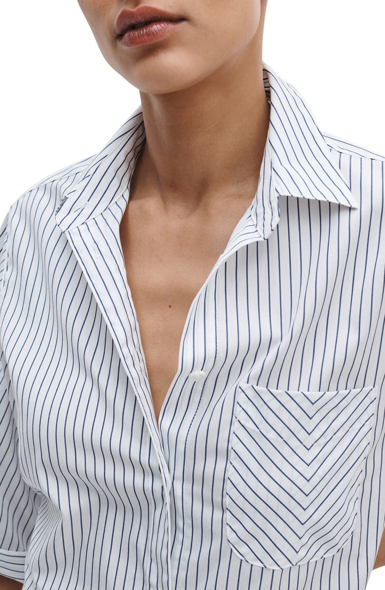 rag & bone Lucia Stripe Mini Shirtdress, Alternate, color, Navy Stripe