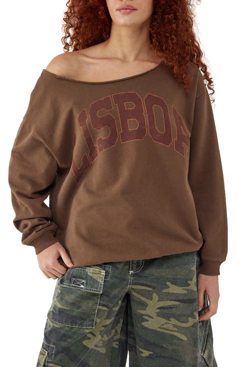 LIsboa Off the Shoulder Sweatshirt