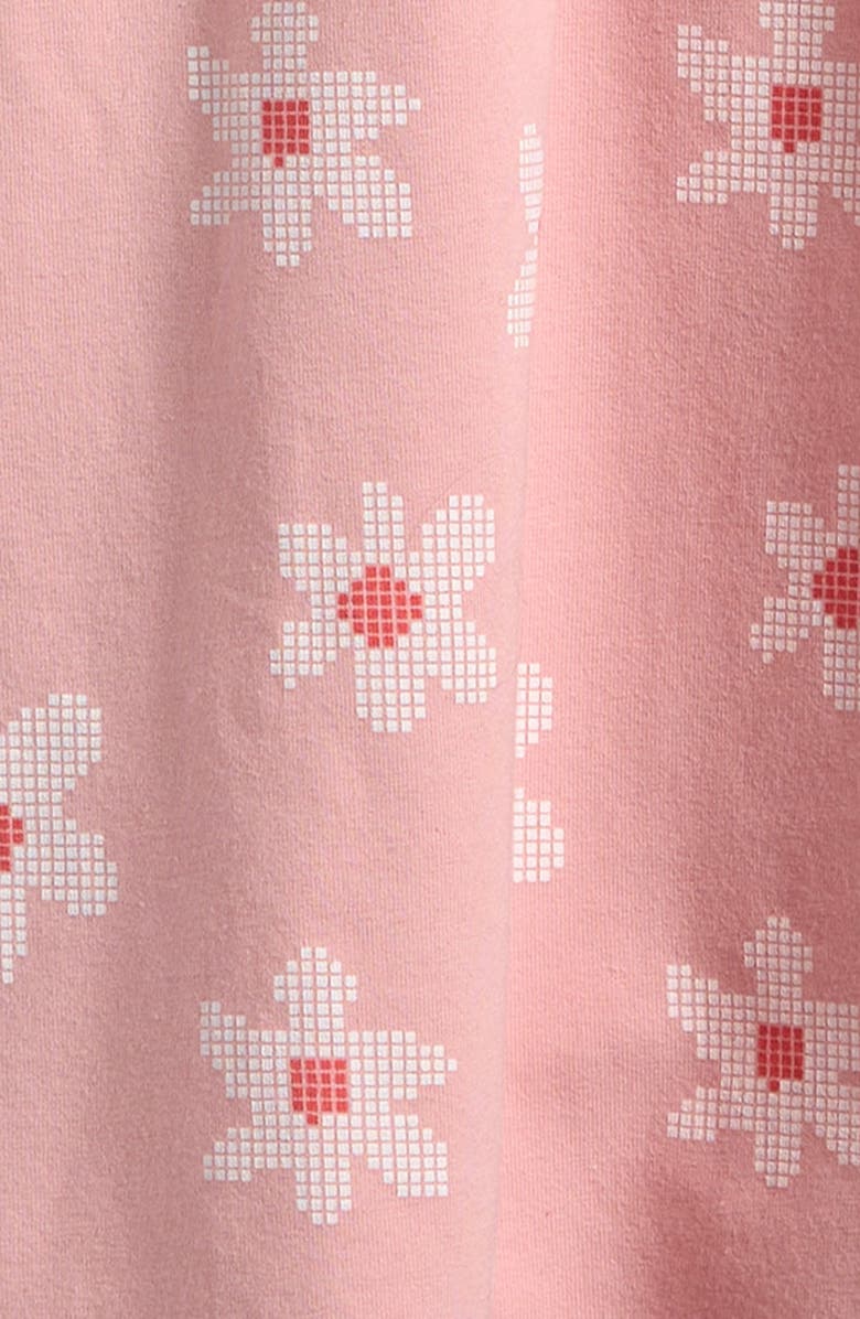 MILES THE LABEL Kids' Pixel Daisies Stretch Organic Cotton Dress, Alternate, color, Light Pink